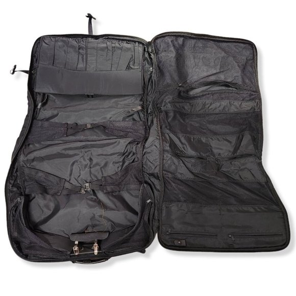 Briggs & Riley Baseline Deluxe Garment Bag Luggage Suitcase Black Leather Nylon - Picture 6 of 13